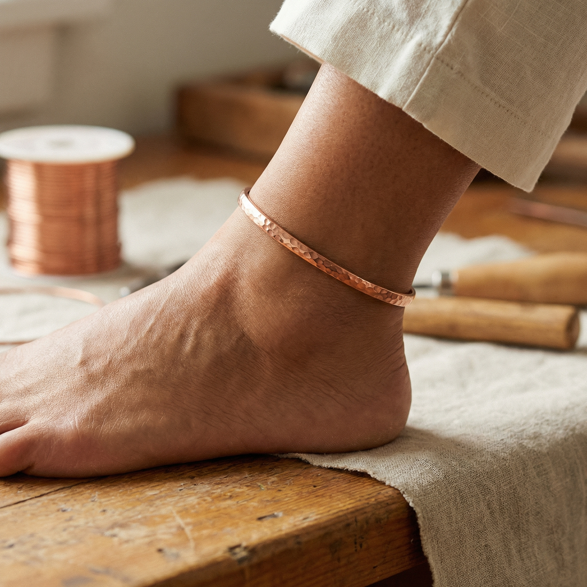 Copper anklets