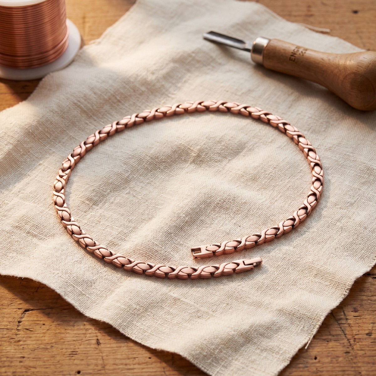 Olivia’s Cedar X-Link Copper Necklace