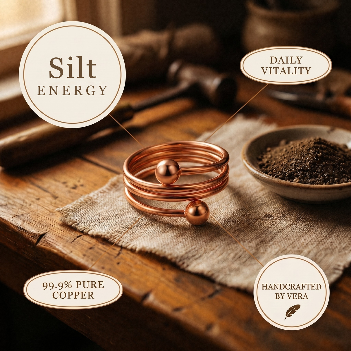 Olivia’s Silt Triple Coil Copper Ring