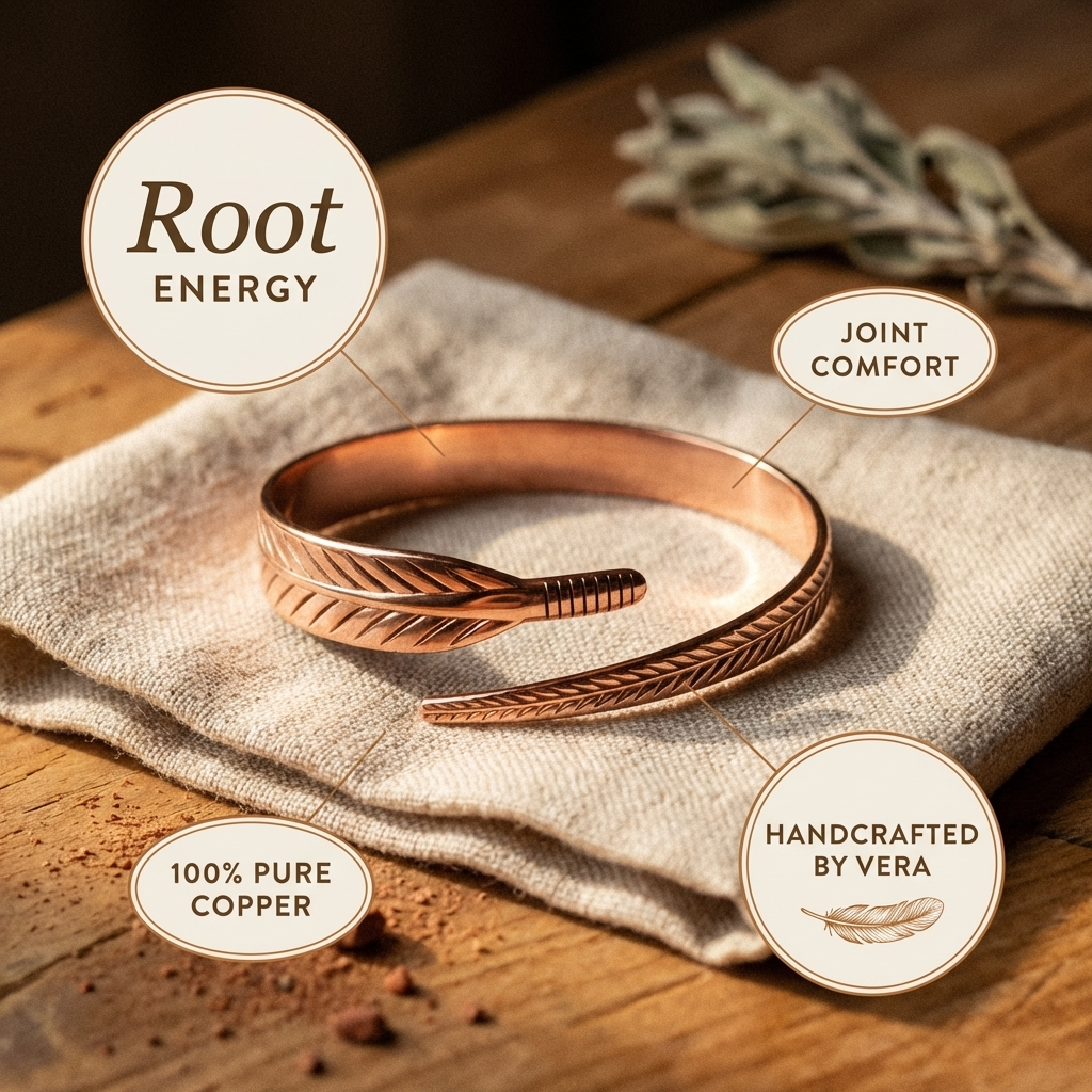 Olivia’s Root Feather Copper Cuff