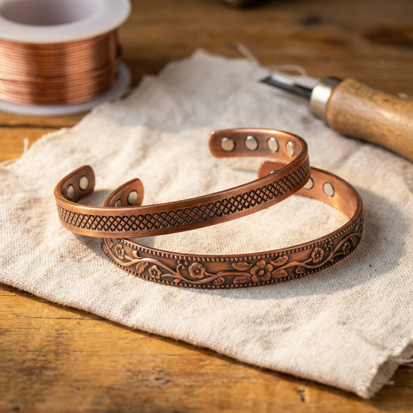 Olivia’s Lattice & Floral Copper Cuff Set