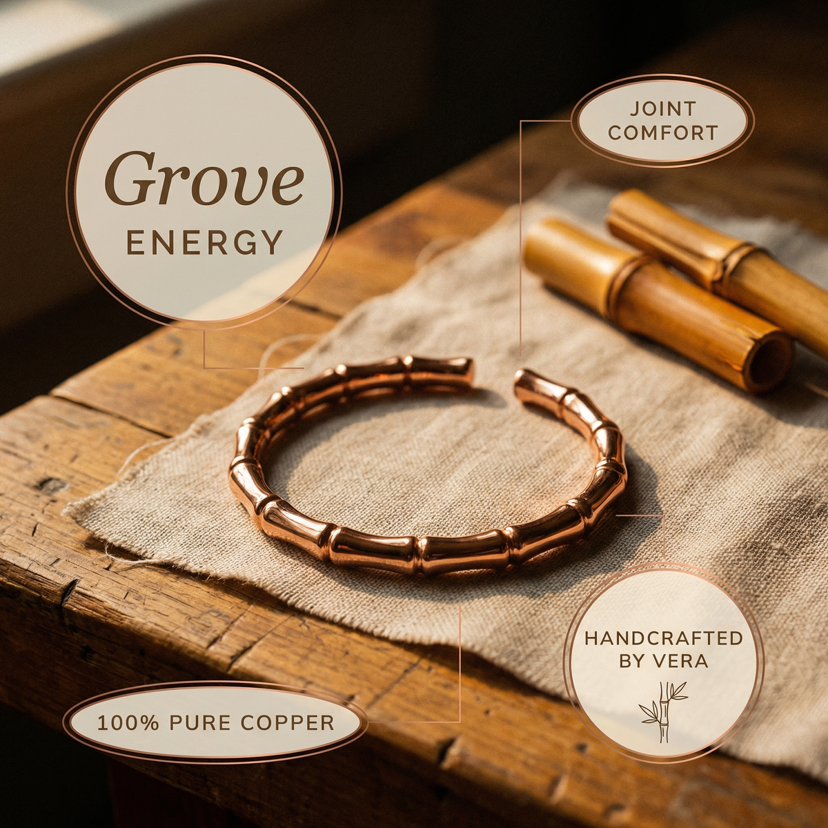 Olivia’s Bamboo Copper Cuff