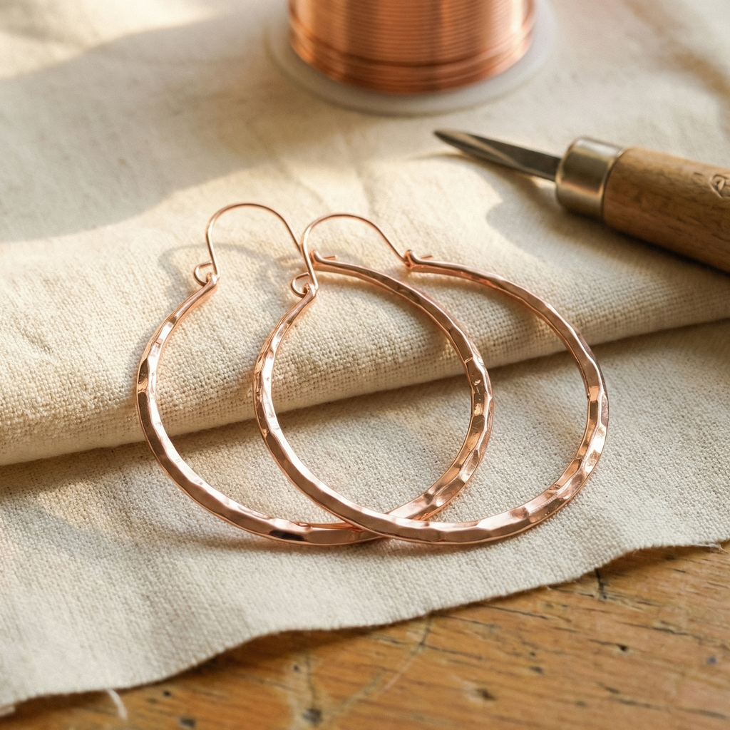 Olivia’s Willow Faceted Copper Hoops