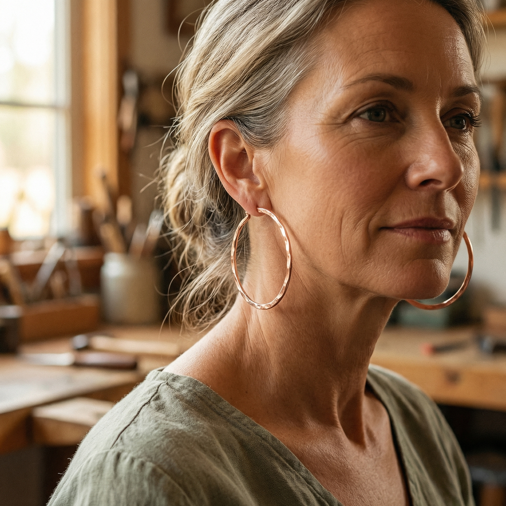 Olivia’s Willow Faceted Copper Hoops