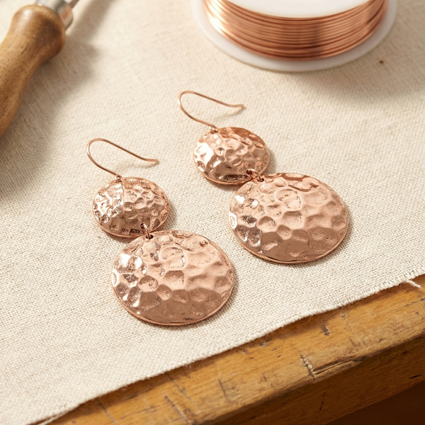 Olivia’s Solstice Hammered Disc Copper Earrings