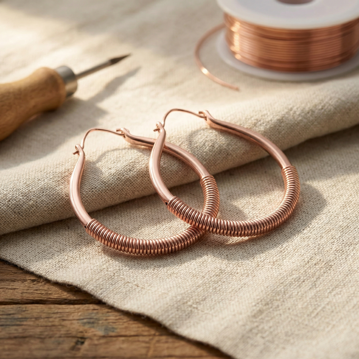 Olivia’s Creek Wrapped Teardrop Copper Earrings