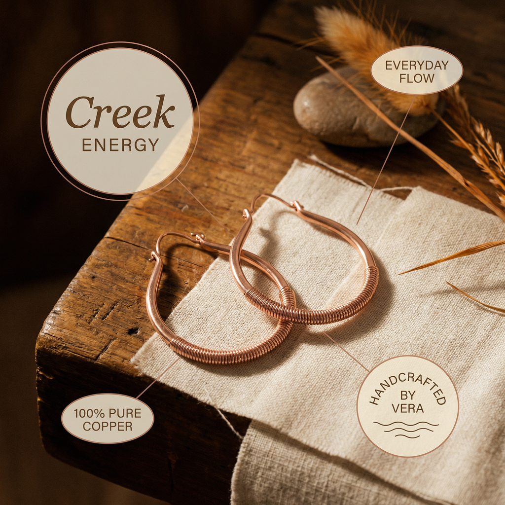Olivia’s Creek Wrapped Teardrop Copper Earrings