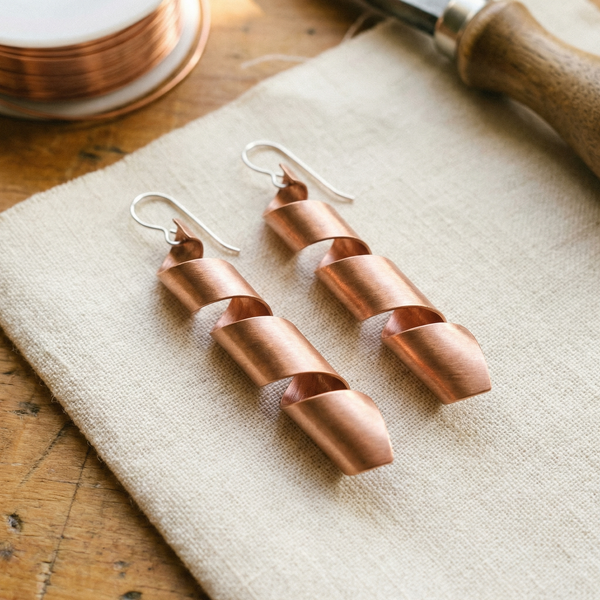 Olivia’s Dusk Spiral Copper Earrings