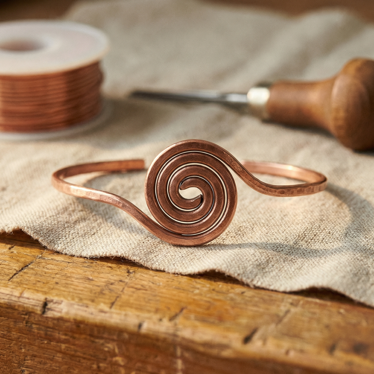 Olivia’s Coil Spiral Copper Anklet