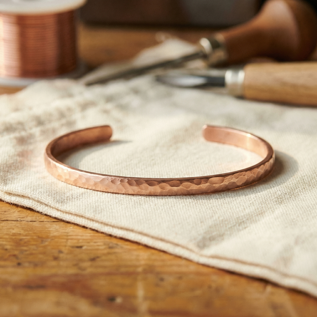 Olivia’s Sand Hammered Copper Anklet
