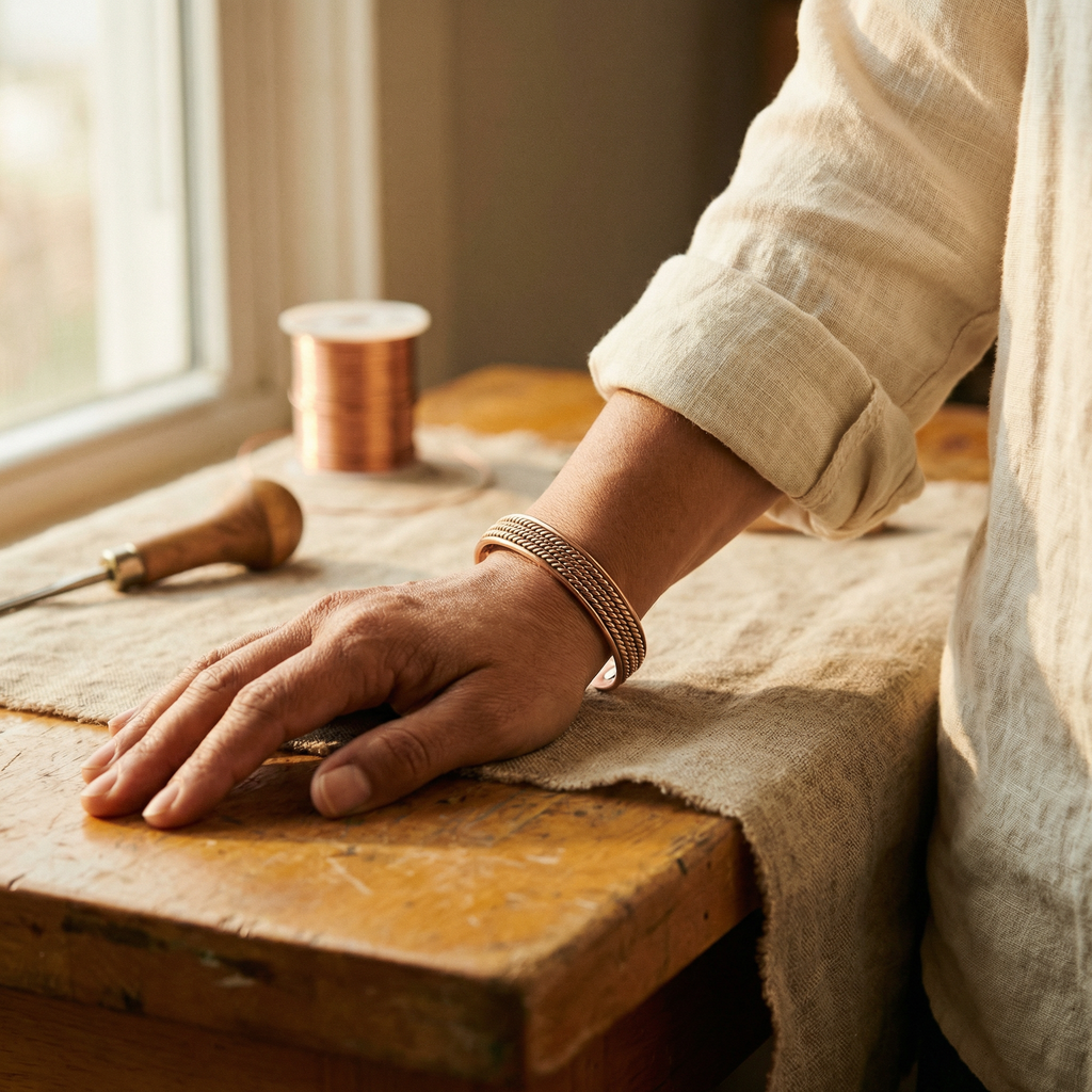 Olivia’s Anchor Braided Magnetic Copper Cuff