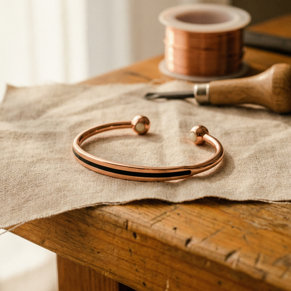 Olivia’s Vein Polished Ball-End Copper Cuff