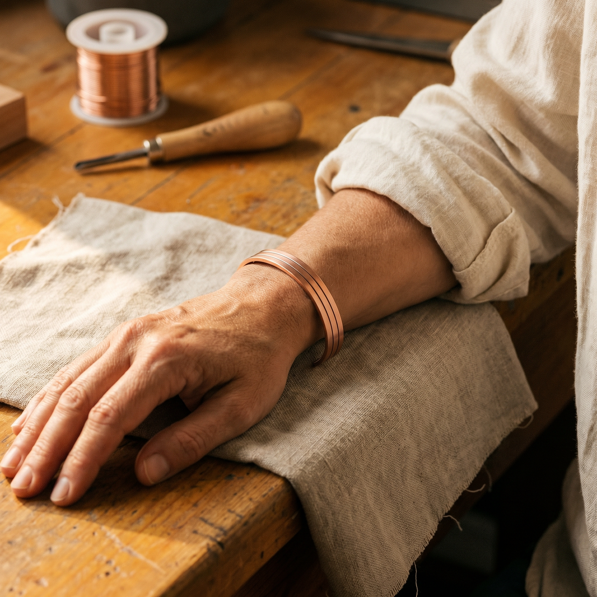 Olivia’s Core Three-Channel Copper Cuff
