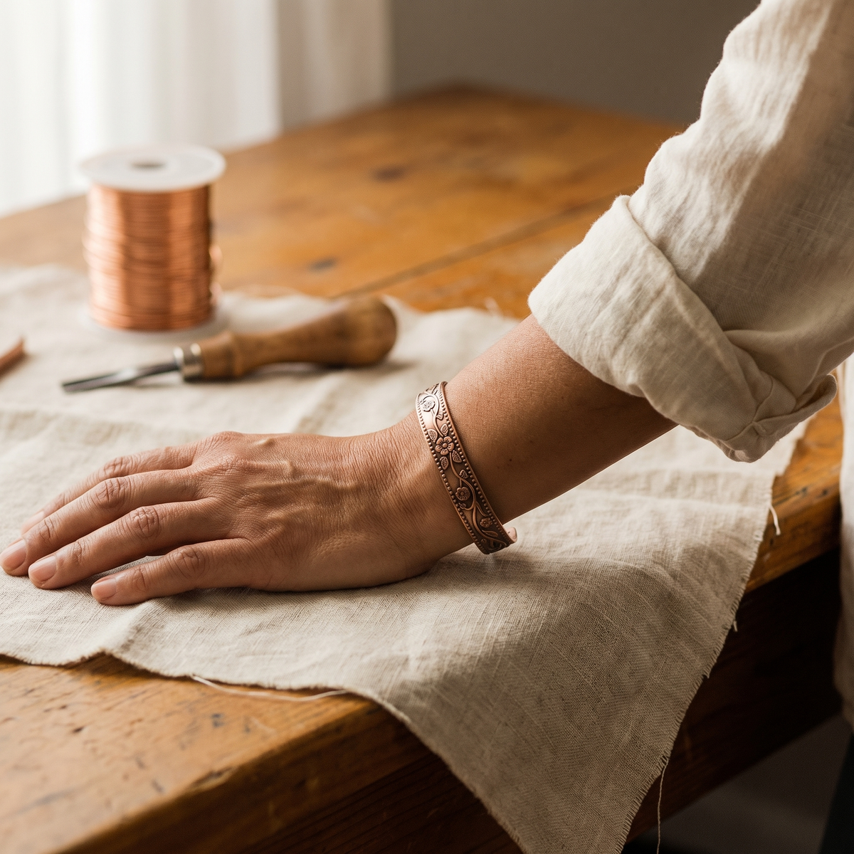 Olivia’s Knell Floral Magnetic Copper Cuff