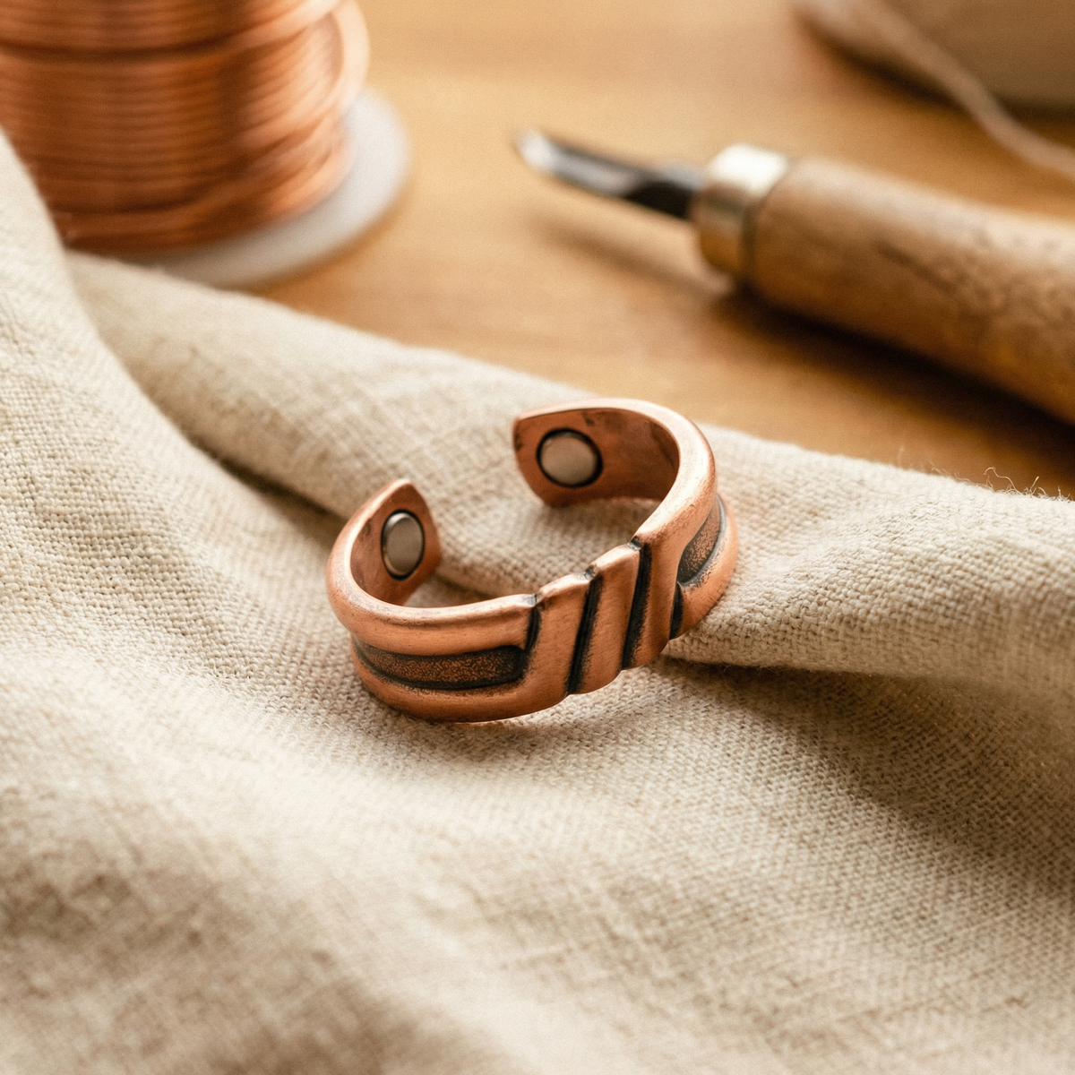Olivia’s Peat Diagonal Magnetic Copper Ring