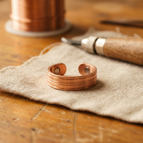 Olivia’s Band Three-Groove Magnetic Copper Ring