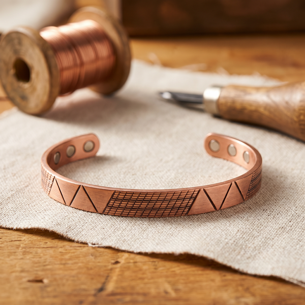 Olivia’s Crest Geometric Magnetic Copper Cuff