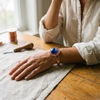 Olivia’s Sphere Blue-Grey Stone Copper Cuff
