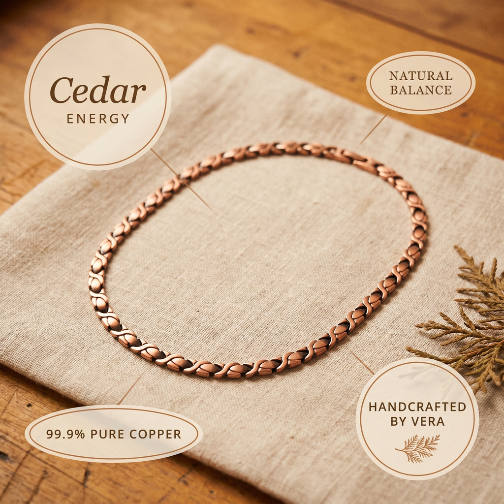 Olivia’s Cedar X-Link Copper Necklace