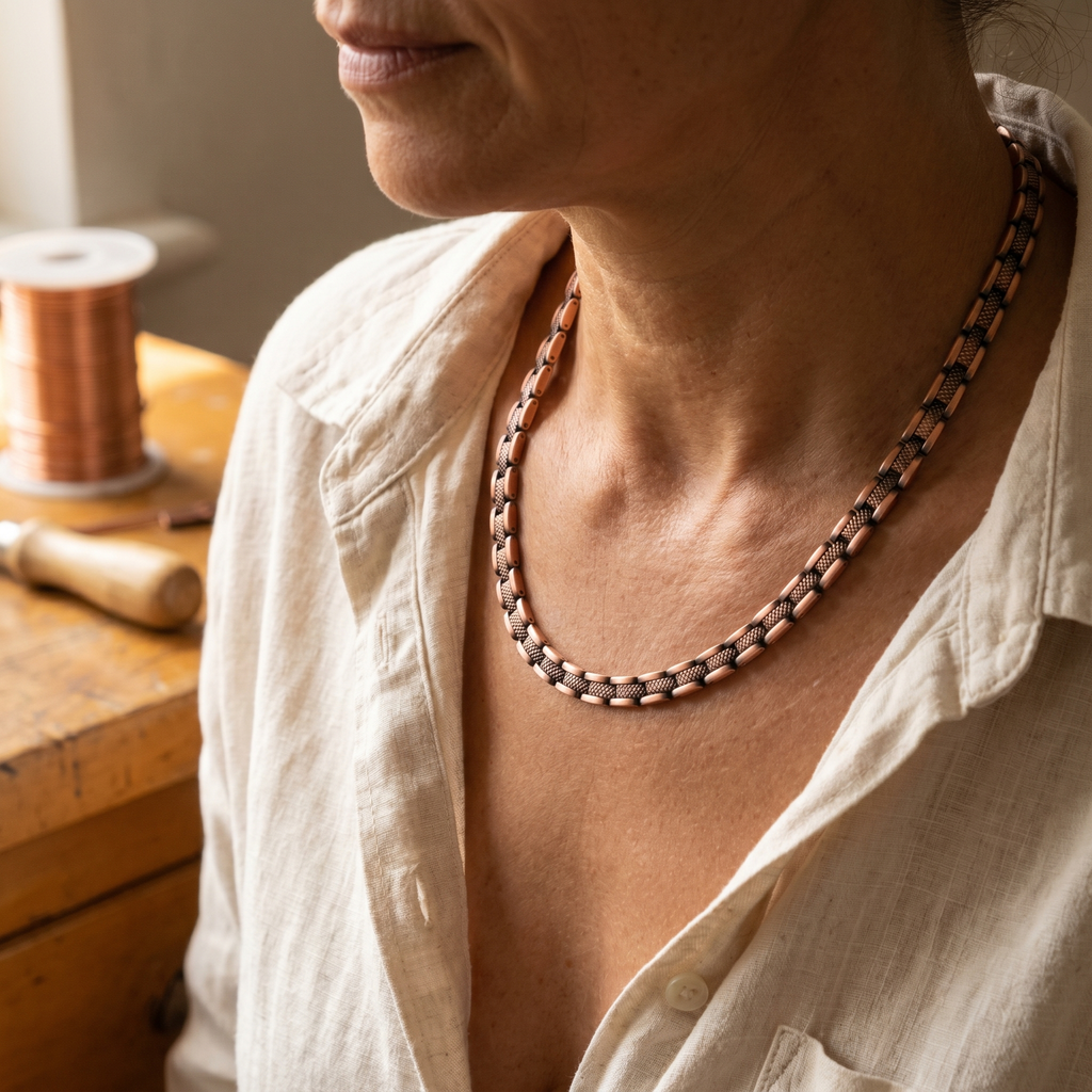 Olivia’s Haze Mesh-Link Copper Necklace