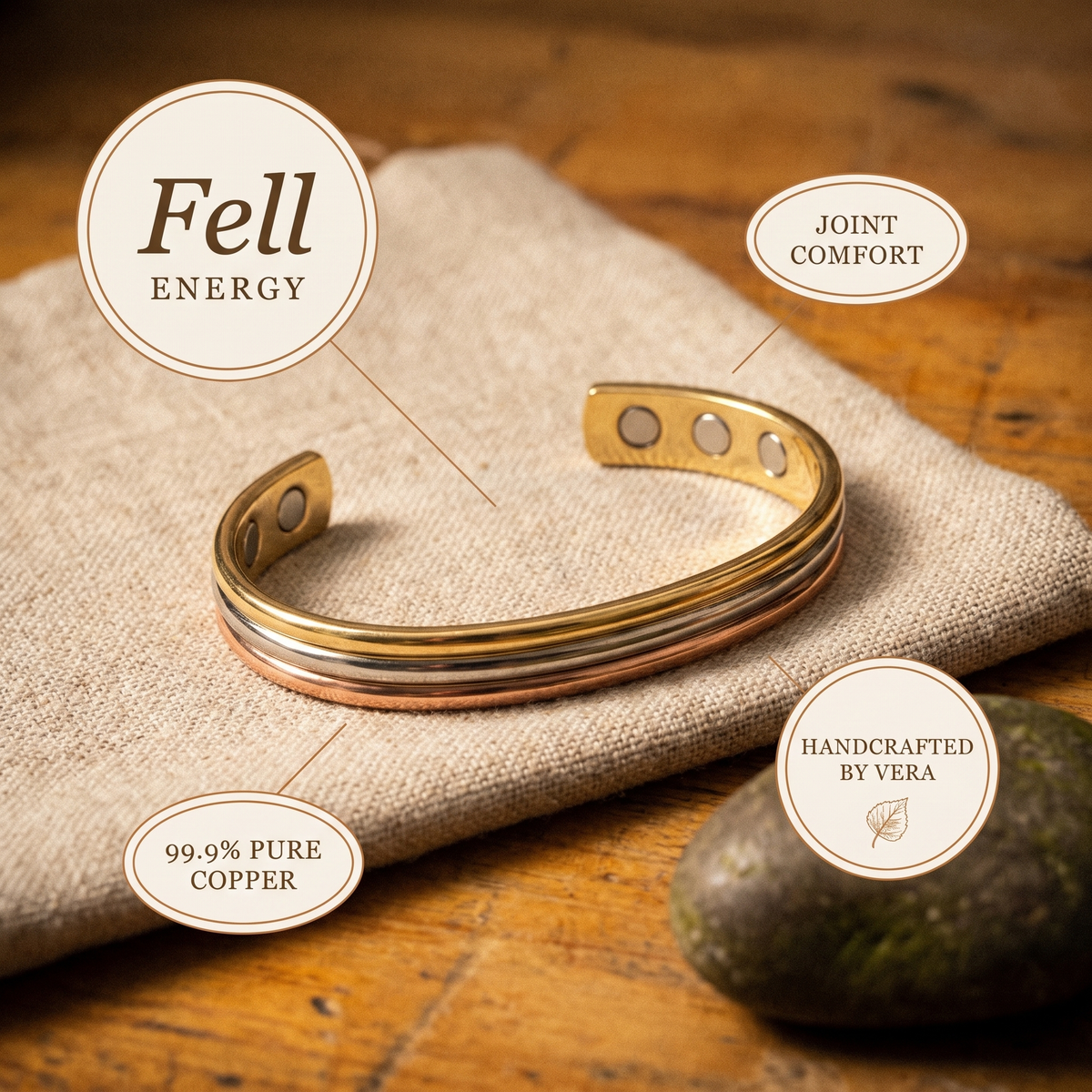 Olivia’s Fell Tri-Tone Grooved Cuff