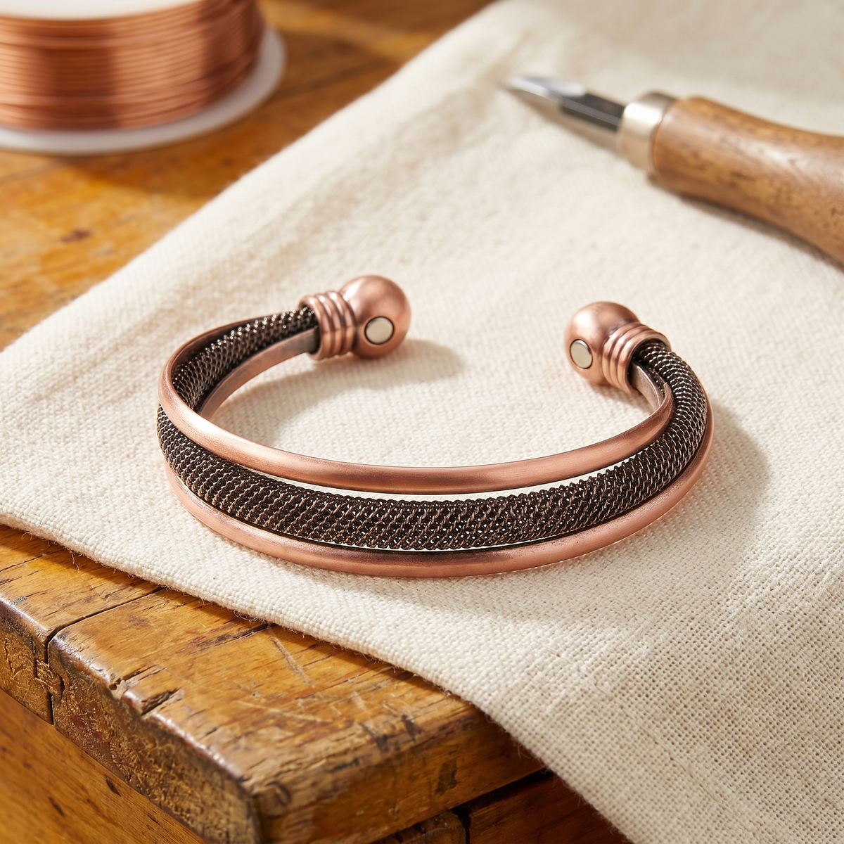 Olivia’s Cairn Mesh Copper Bracelet