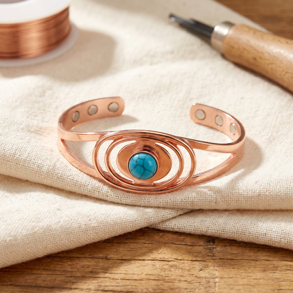 Olivia’s Sedge Turquoise Orbit Copper Bracelet