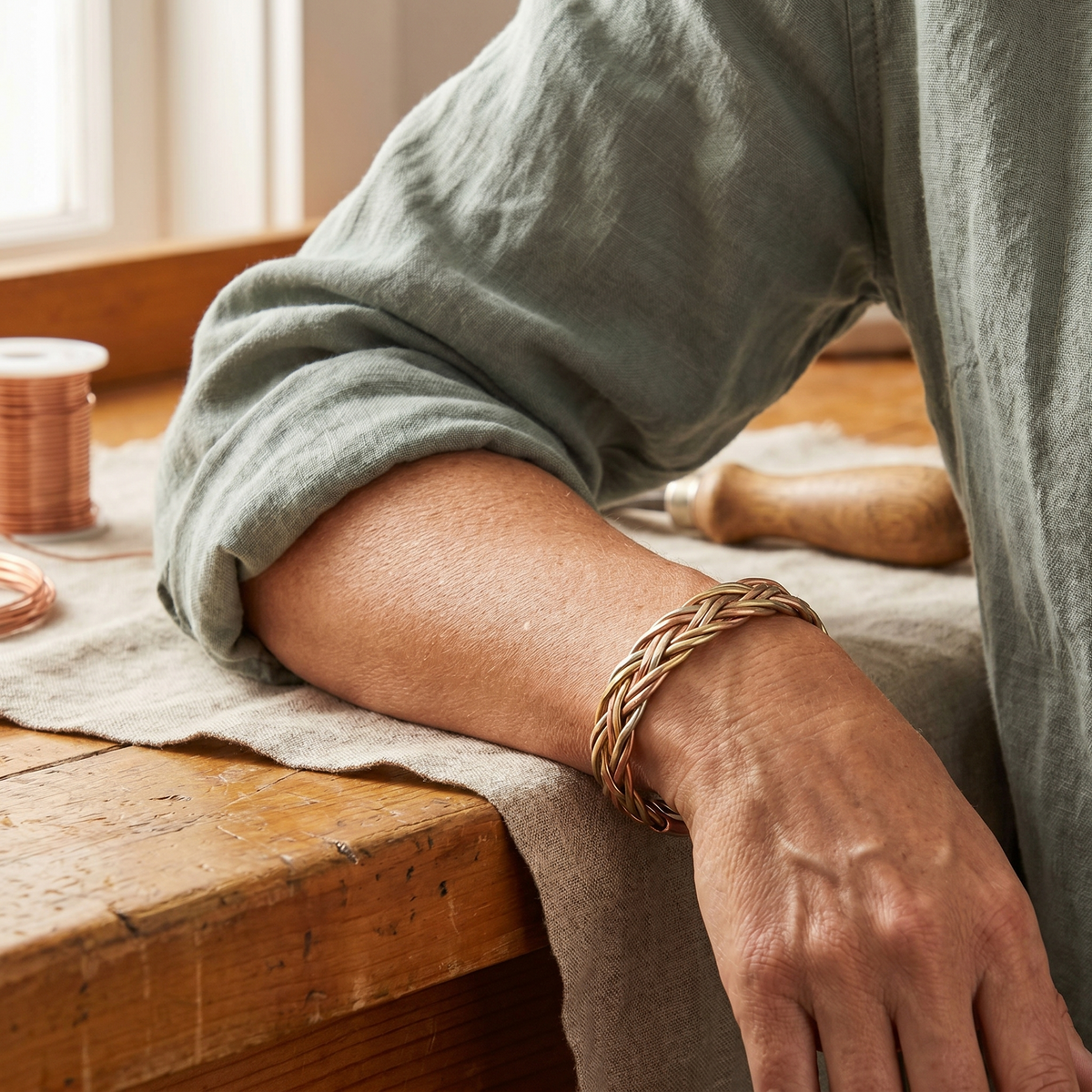 Olivia’s Mire Tri-Tone Herringbone Bracelet