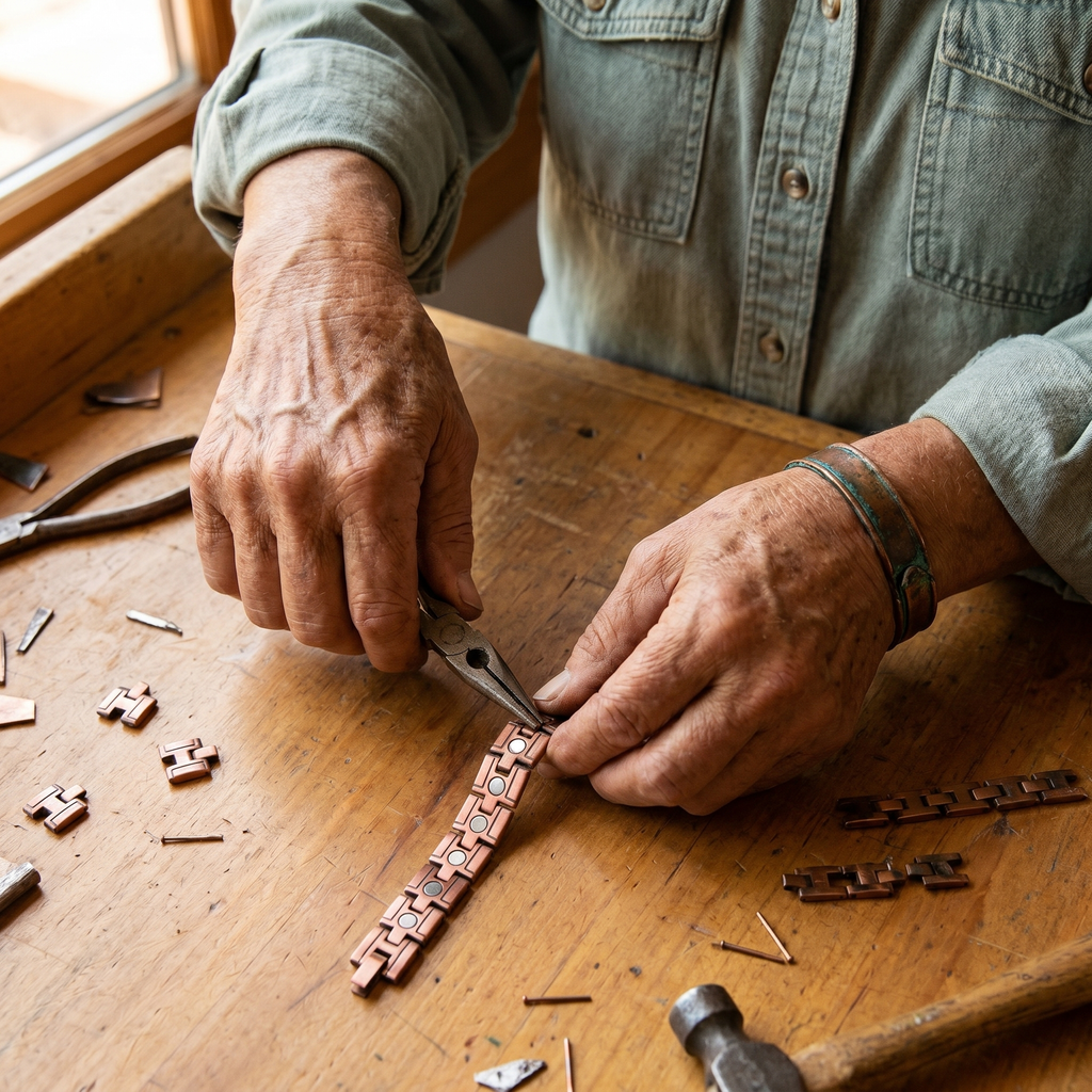 Olivia’s Gorse Brick Men's Copper Bracelet