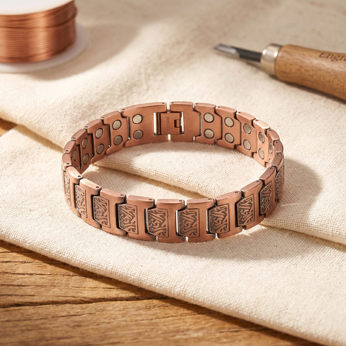 Olivia’s Glen Engraved Men's Copper Bracelet