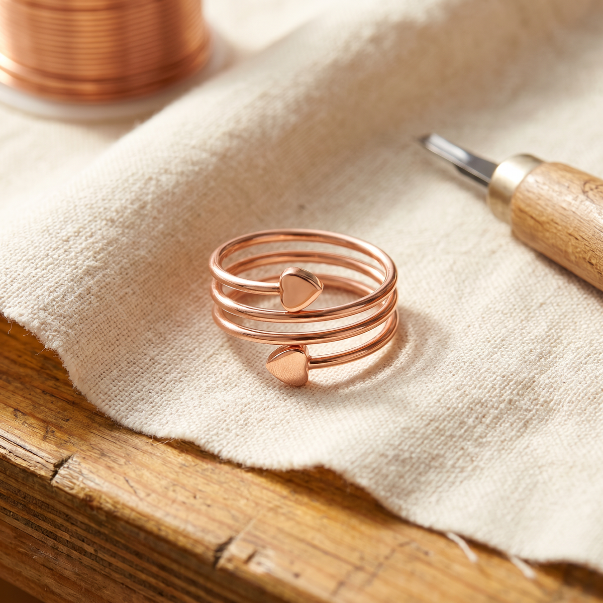 Olivia’s Haven Heart Coil Copper Ring