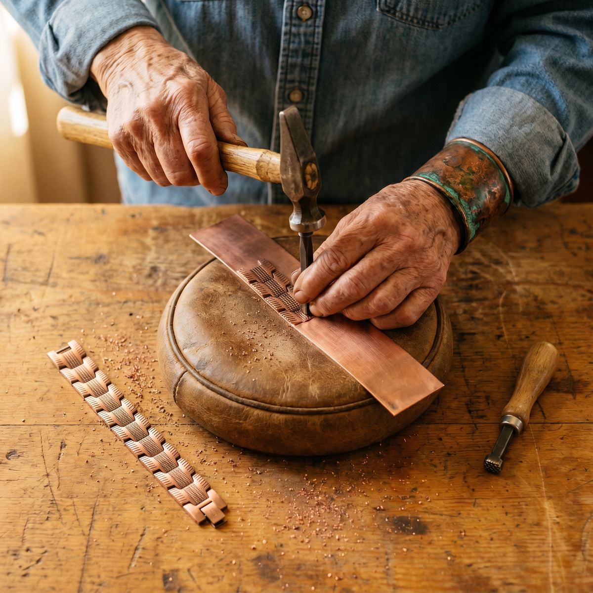 Olivia’s Crag Men's Link Copper Bracelet