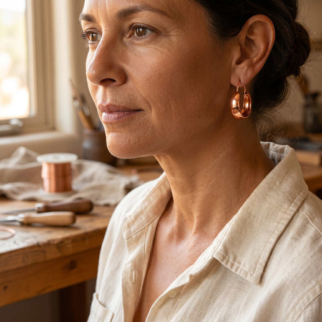 Olivia’s Dell Polished Copper Hoops