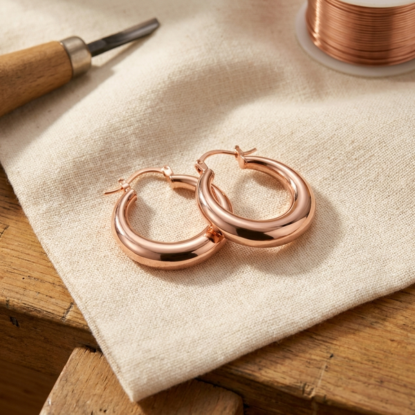 Olivia’s Marl Tapered Copper Hoops