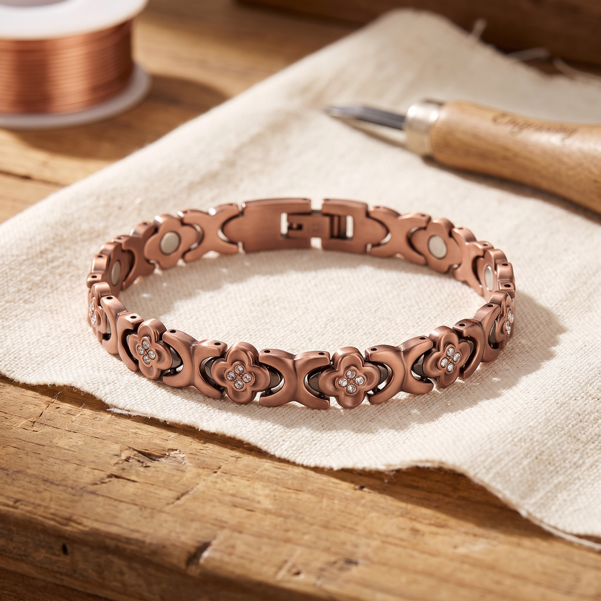 Olivia’s Keel Clover Link Copper Bracelet