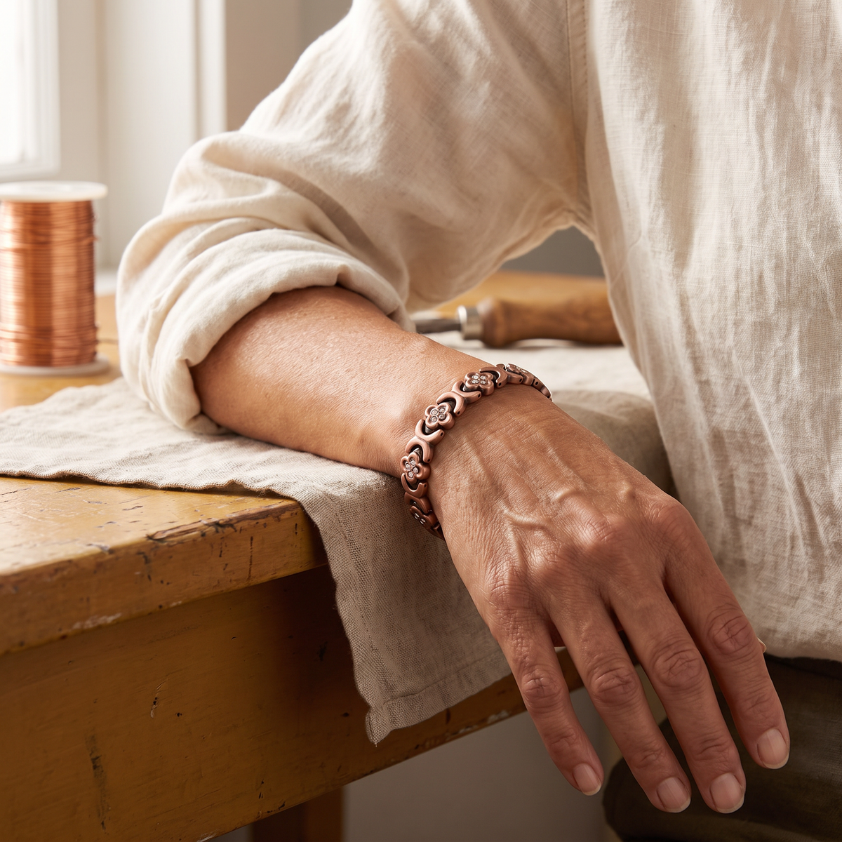 Olivia’s Keel Clover Link Copper Bracelet