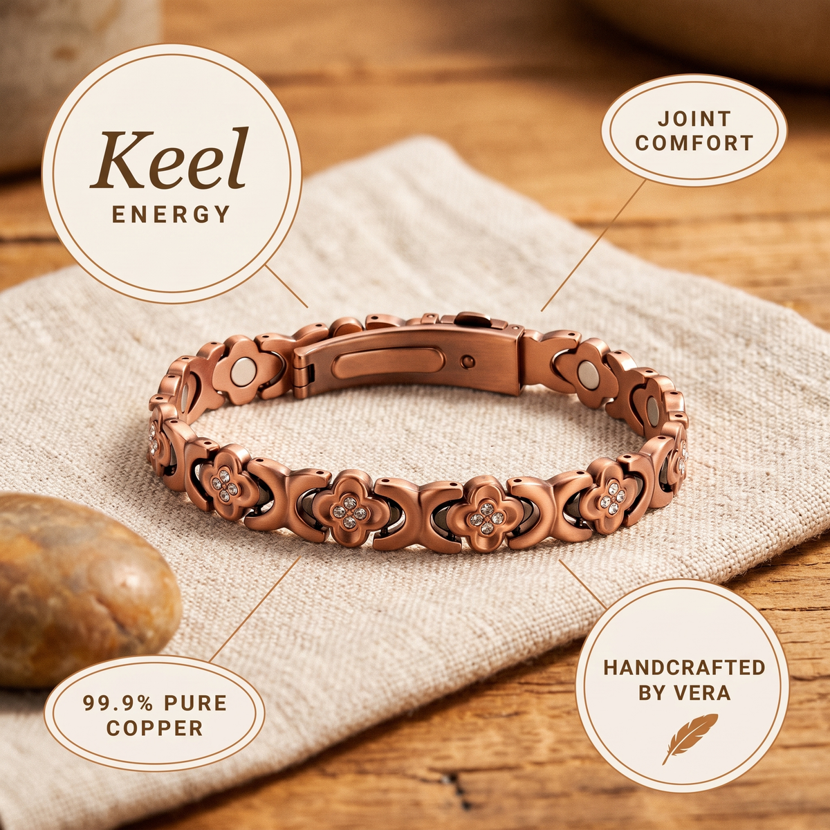 Olivia’s Keel Clover Link Copper Bracelet