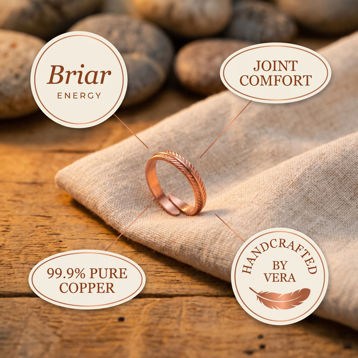 Olivia’s Briar Spiral Copper Ring