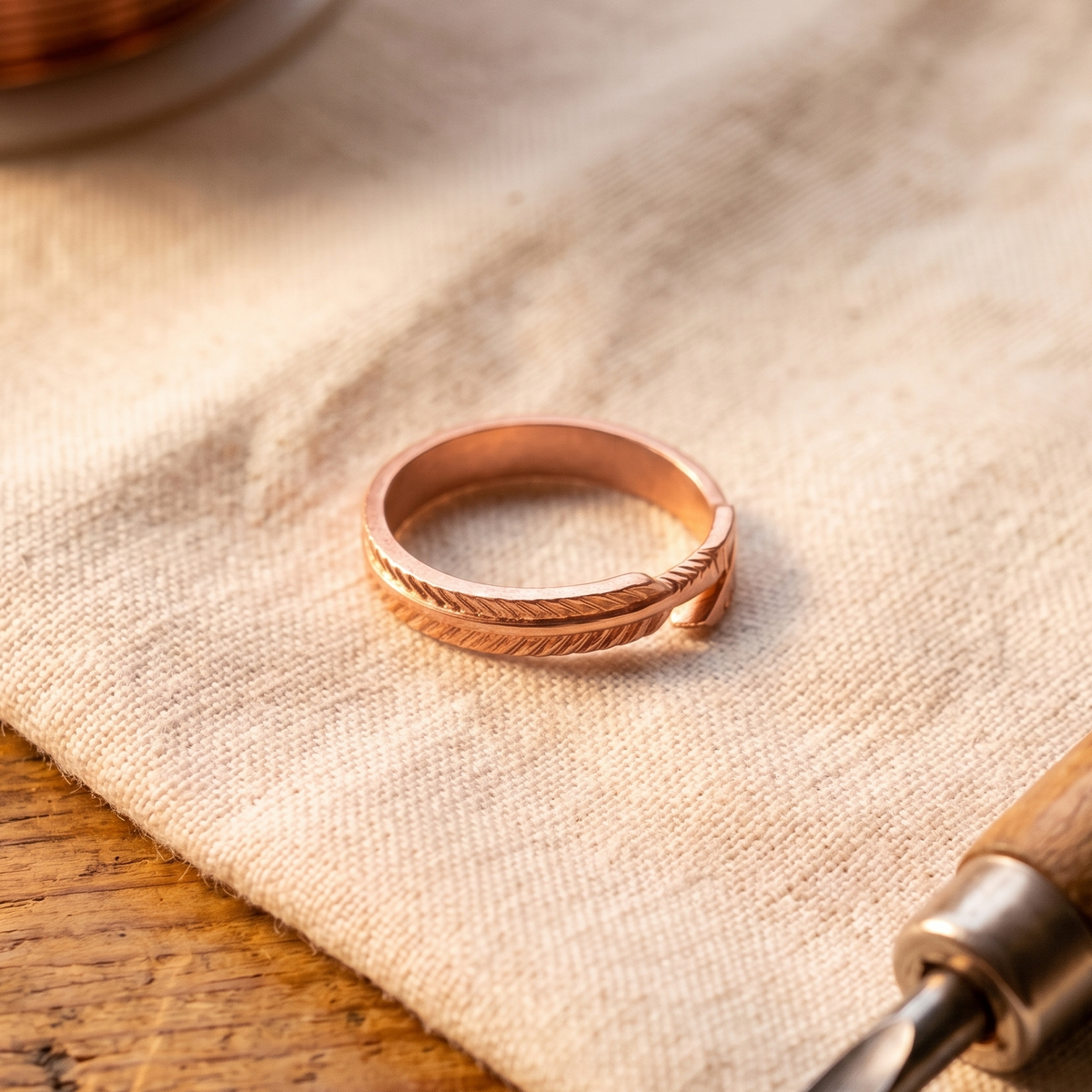 Olivia’s Briar Spiral Copper Ring
