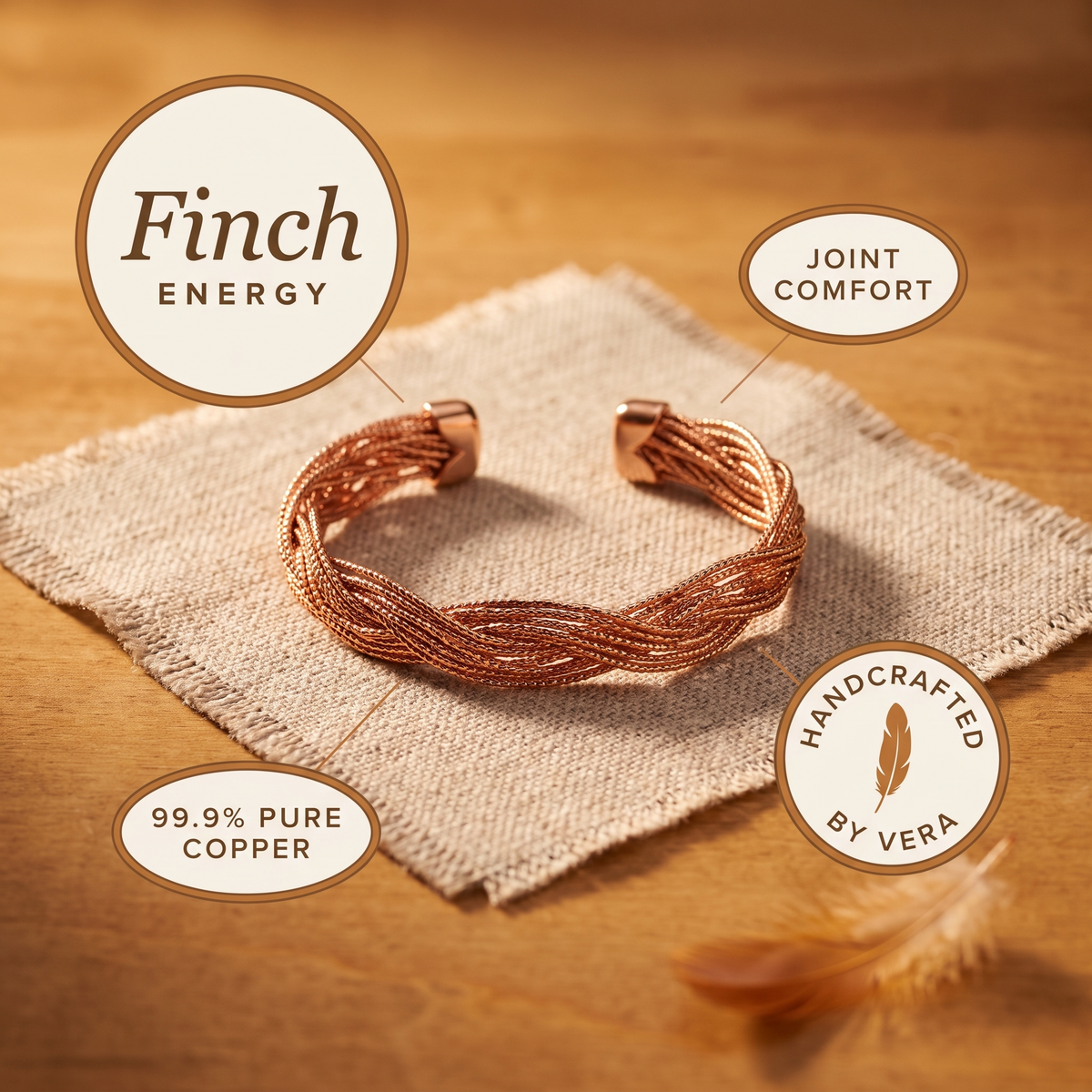 Olivia’s Finch Torsade Copper Cuff