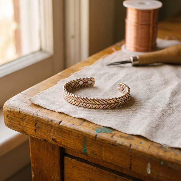Olivia’s Copse Tri-Tone Herringbone Cuff