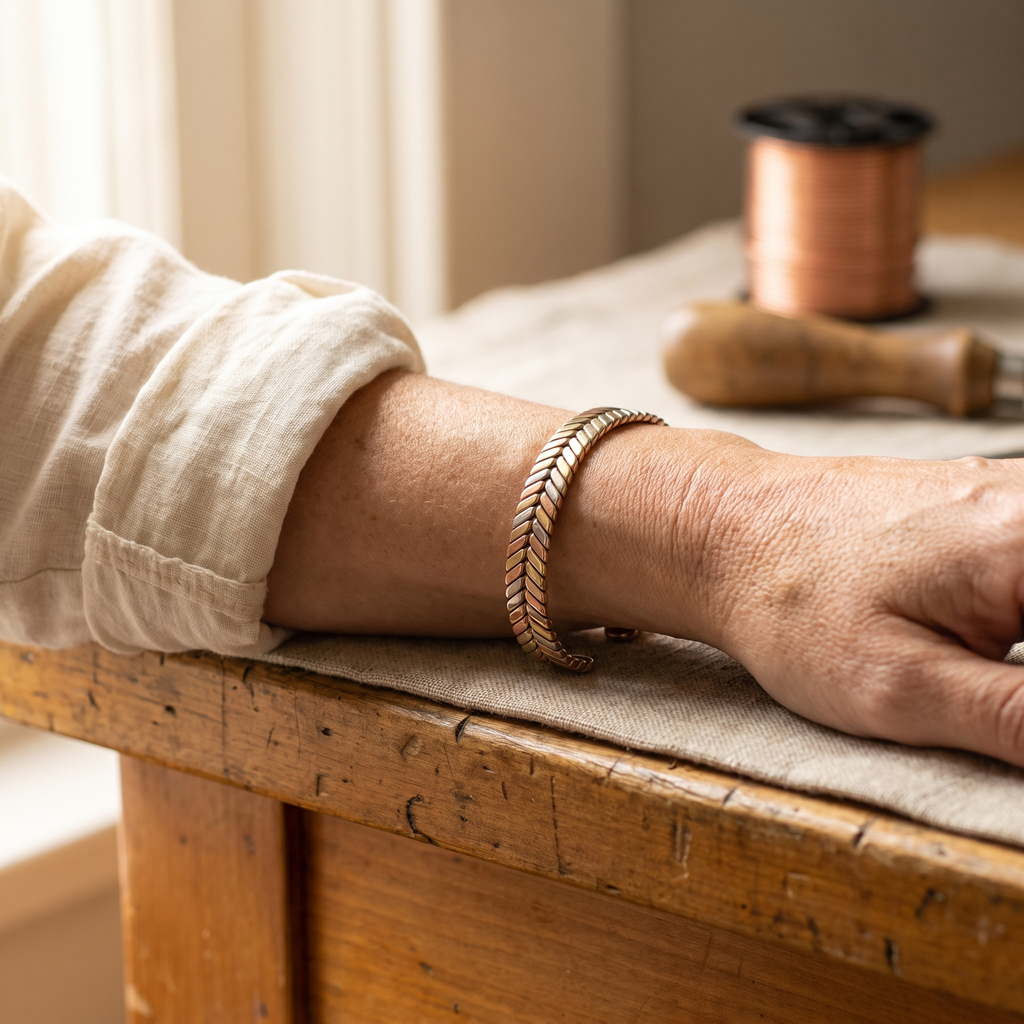 Olivia’s Copse Tri-Tone Herringbone Cuff