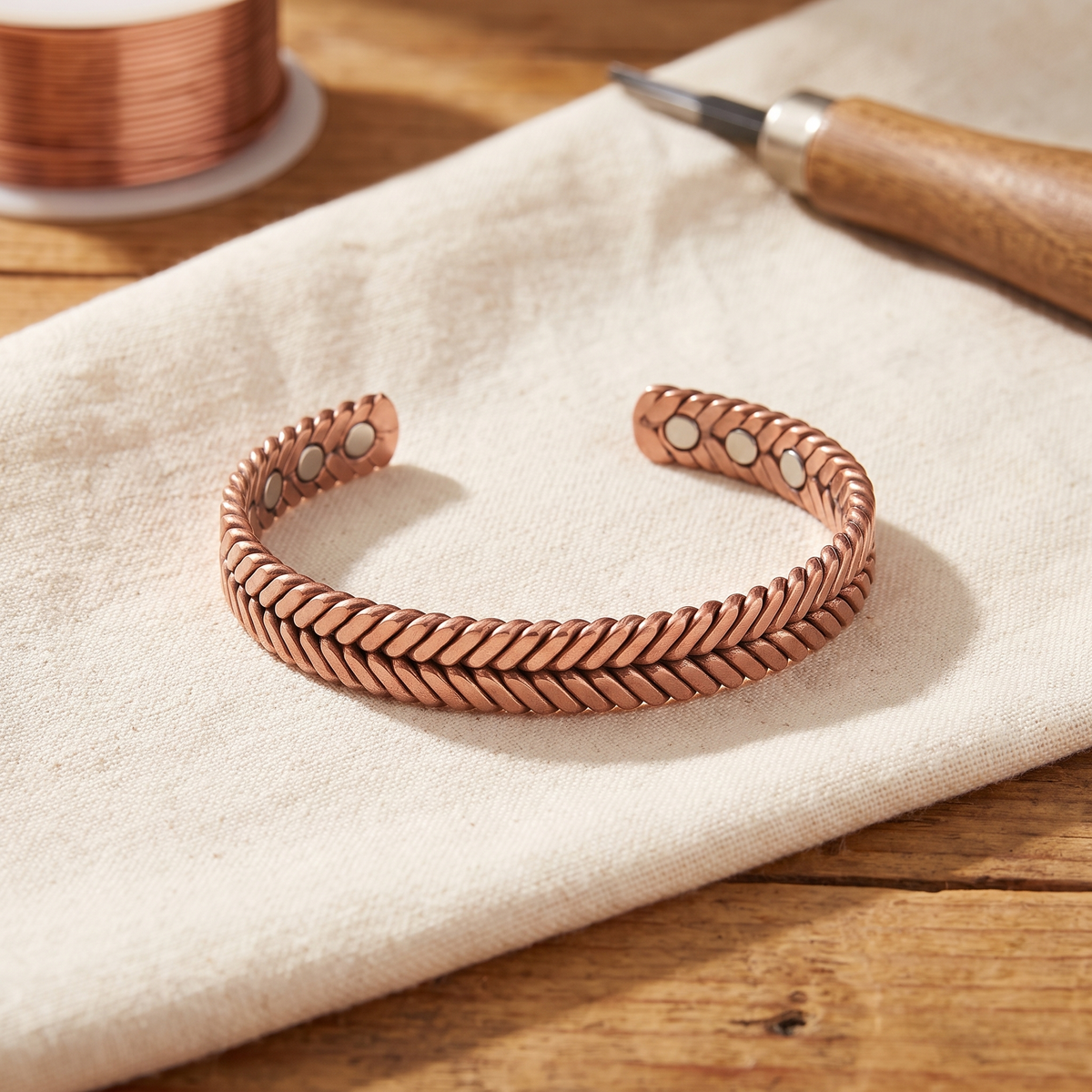 Olivia’s Furze Herringbone Copper Bracelet