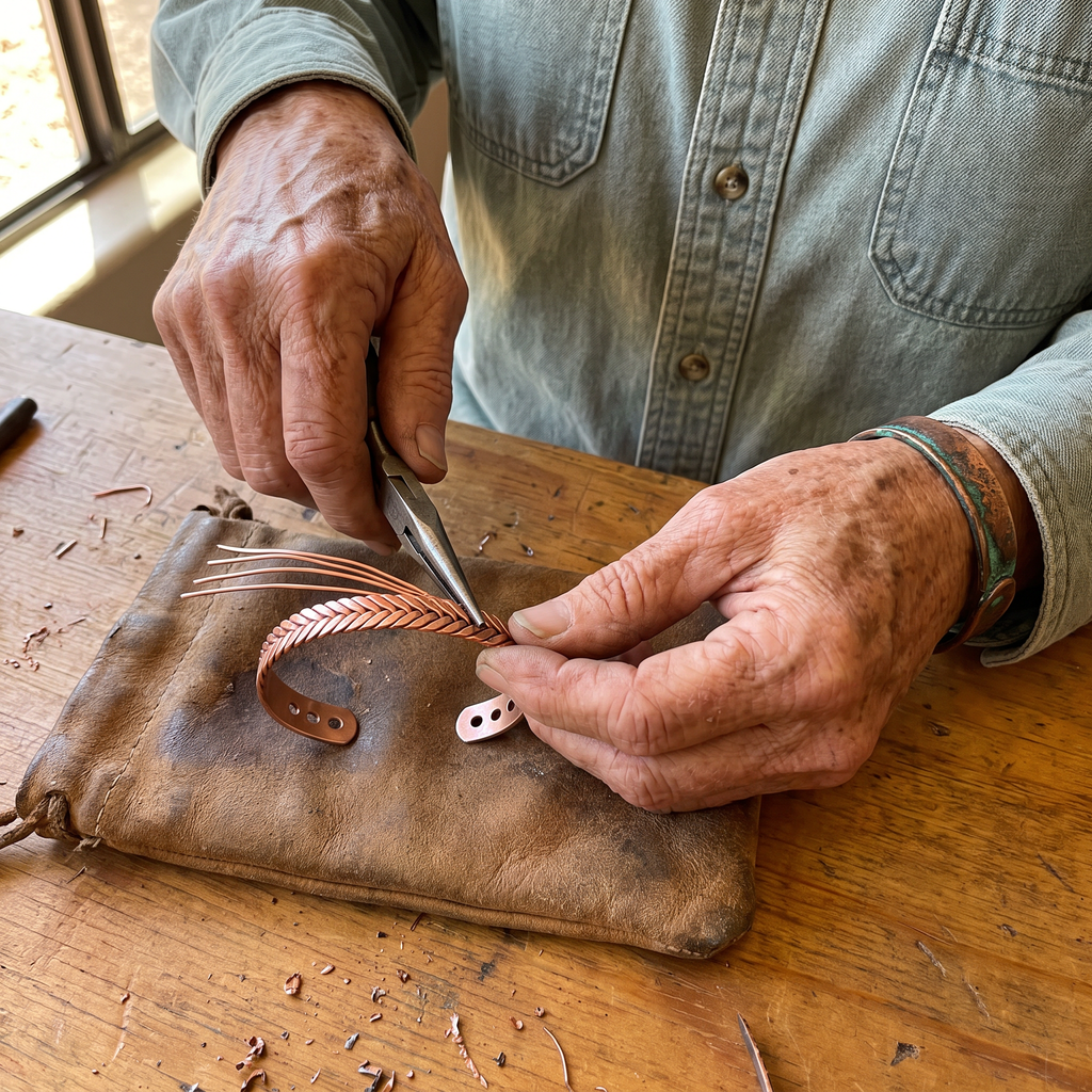 Olivia’s Furze Herringbone Copper Bracelet