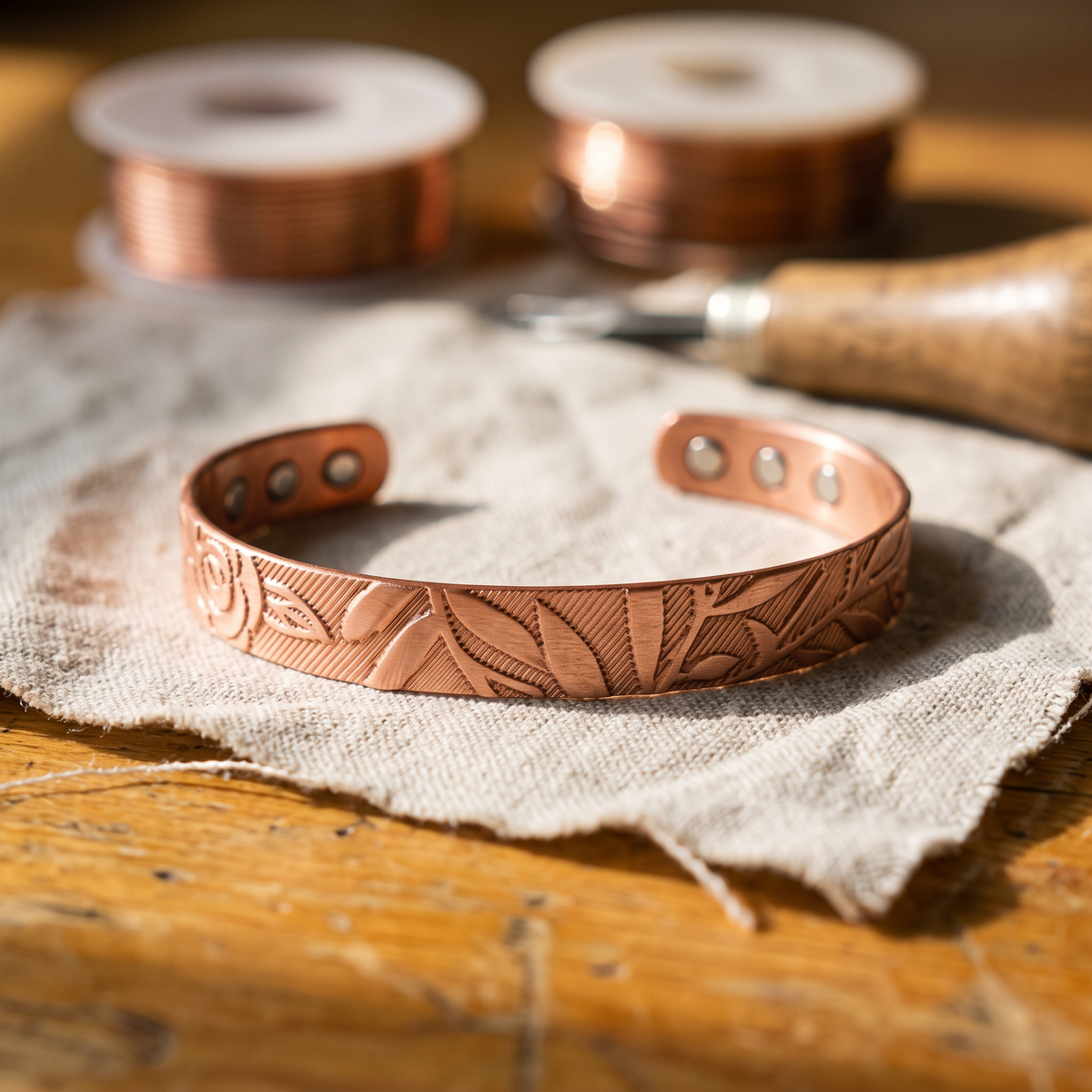 Olivia’s Grove Botanical Magnetic Copper Cuff