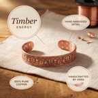 Olivia’s Timber Embossed Copper Cuff