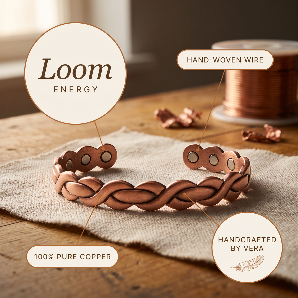 Olivia’s Loom Woven Copper Bracelet