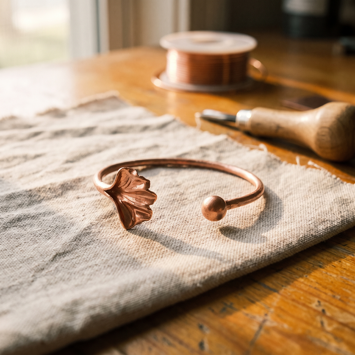 Olivia’s Shell Flower Copper Cuff