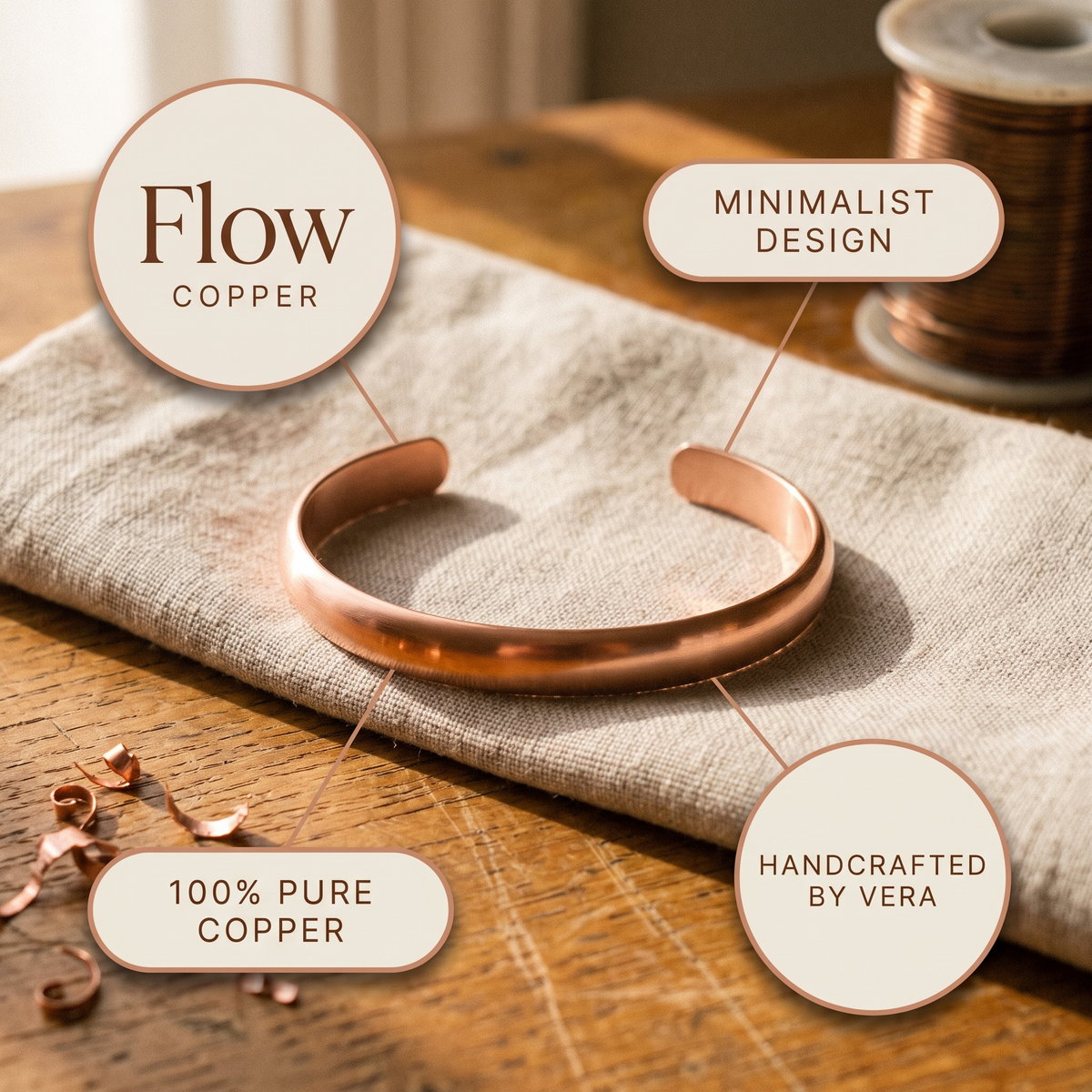Olivia’s Flow Minimalist Copper Cuff
