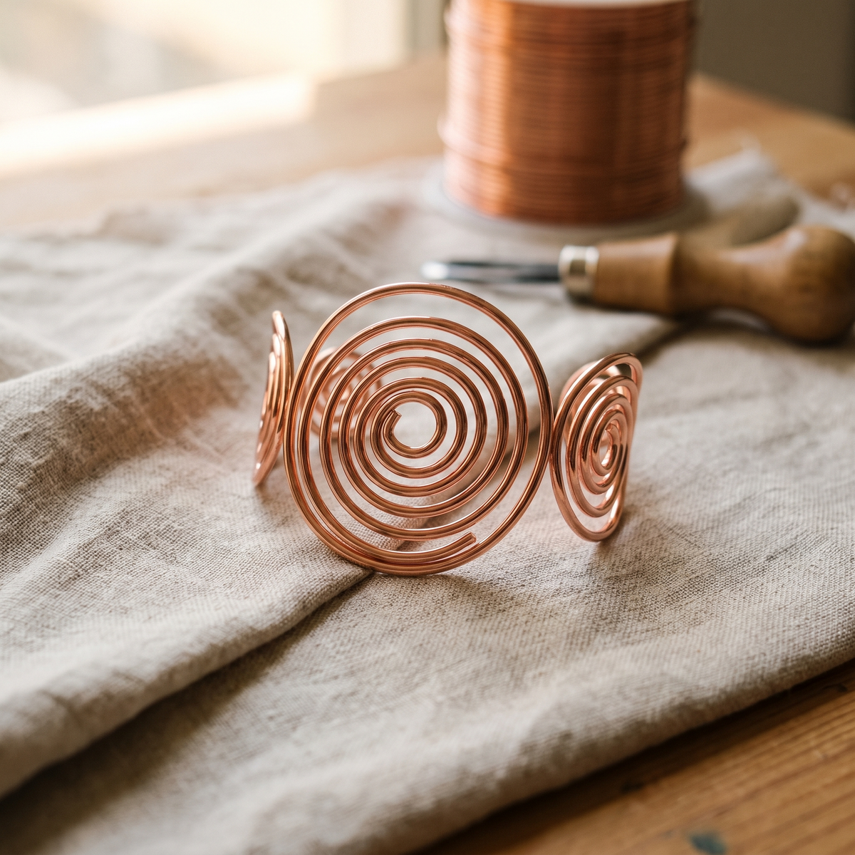 Olivia’s Spiral Copper Bracelet